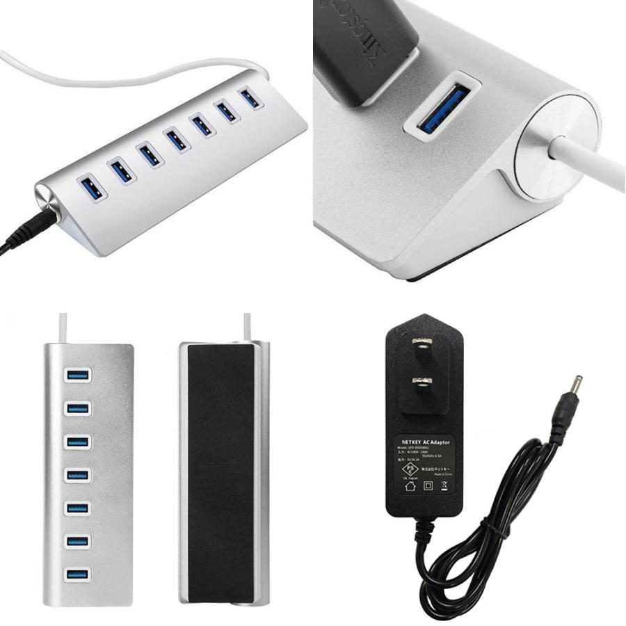 USB ハブ セルフパワー 7ポート Type-C USB3.0対応 ACアダプター付き