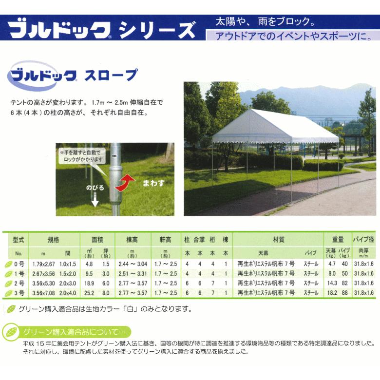 法人配送限定） 岸工業 ブルドックテント スロープ 1号 （1.5間×2.0間