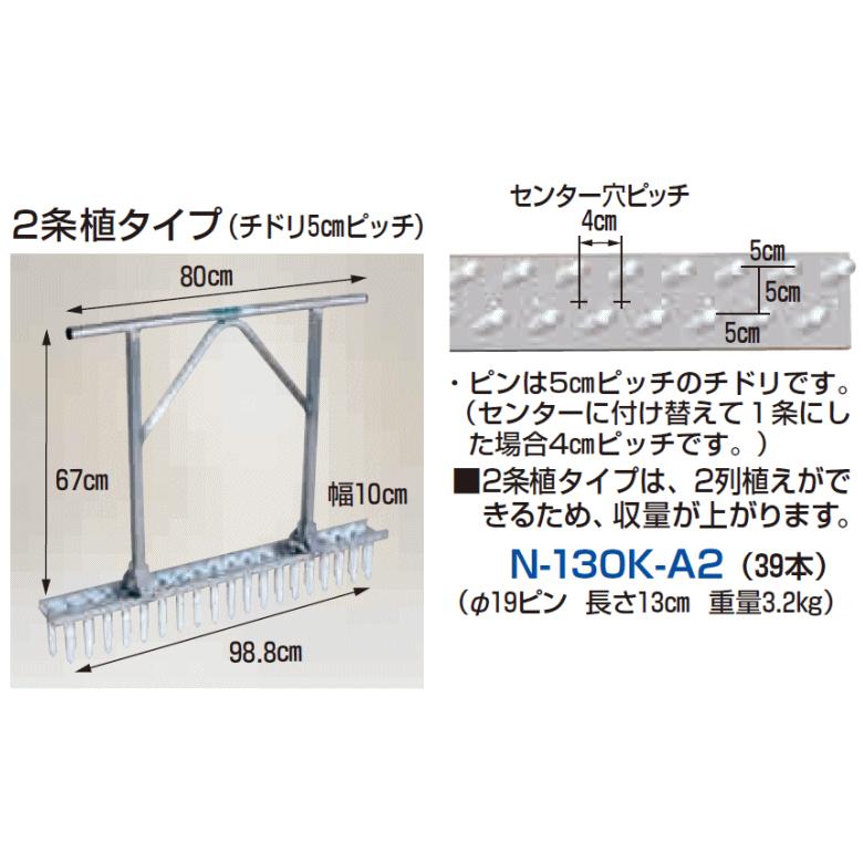 法人配送限定） ハラックス ネギロケット 2条植タイプ N-130K-A2