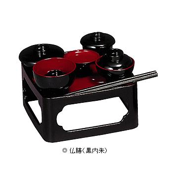 朱塗り　膳 仏膳 6.5寸 黒内朱塗り 霊具膳 （れいぐぜん） : ねっとんや - 通販