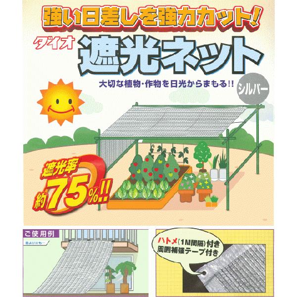 イノベックス ラッセル 遮光ネット 約75% シルバー （幅2m×4m