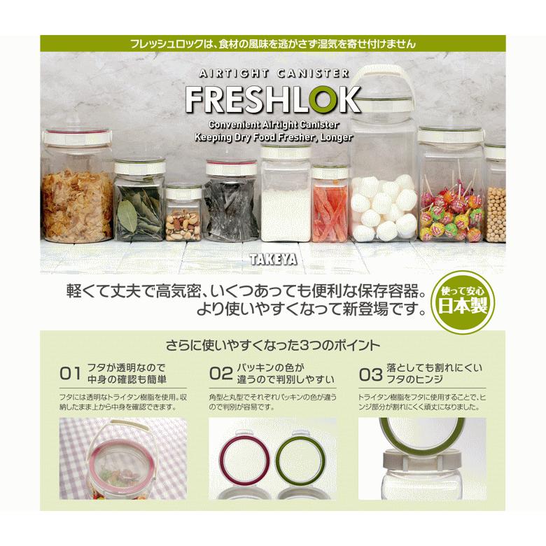 FRESHLOK タケヤ化学工業 フレッシュロック 角型 2.7L 取っ手付き