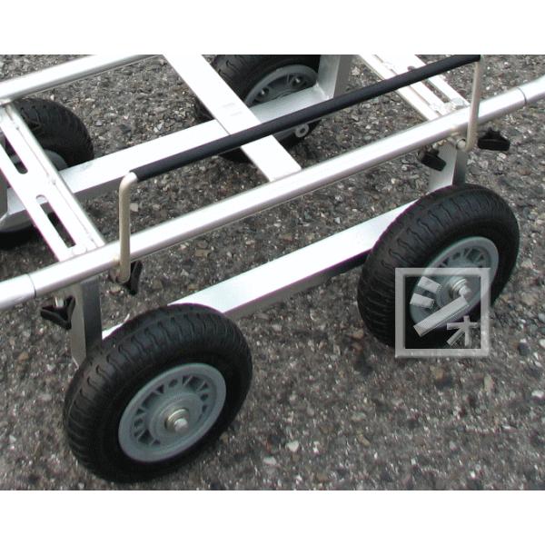 アルミ製4輪コンテナカート （固定式） ノーパンクタイヤ仕様 （台車