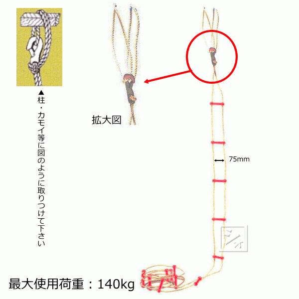 八ツ矢工業 12095 セフティロープ 8m 避難ロープ : ねっとんや - 通販