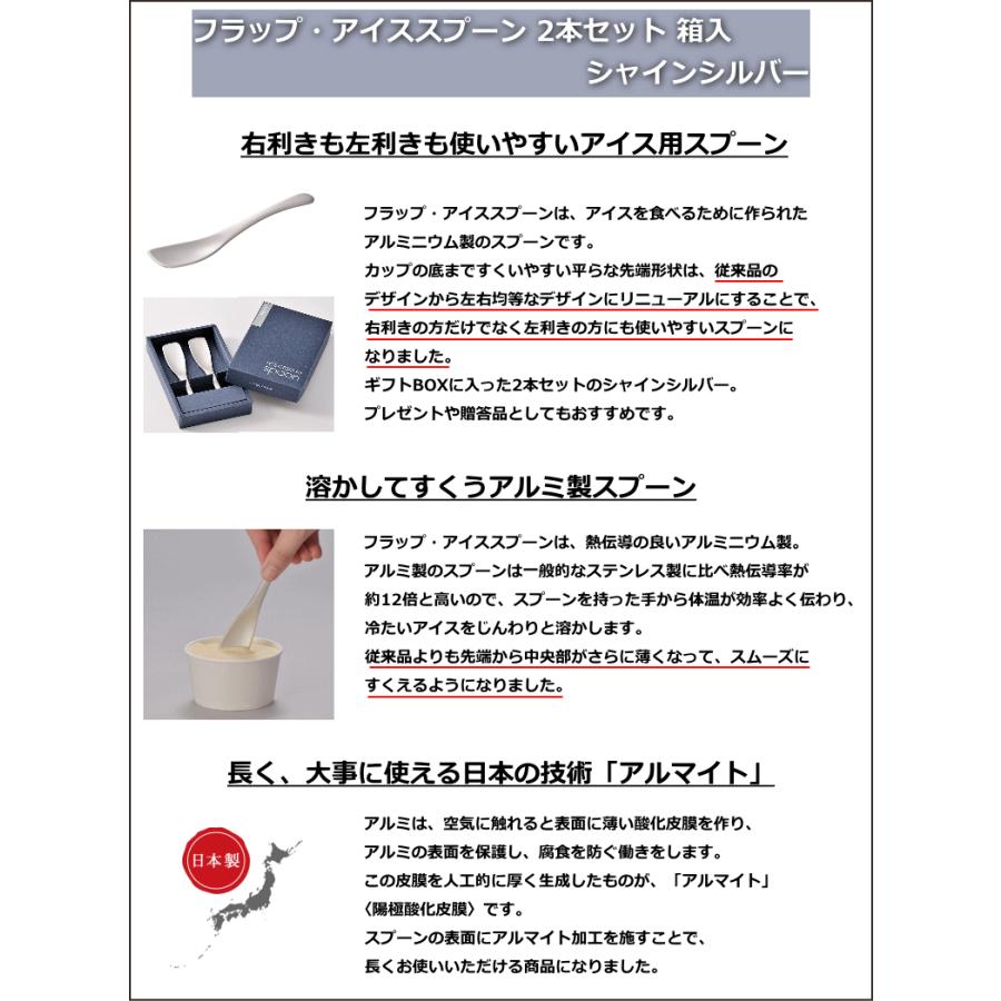 北陸アルミニウム フラップ・アイススプーン2P アイススプーン 2本