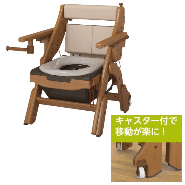 アロン化成 ポータブルトイレ 介護用 折りたたみ 家具調トイレ ソフト