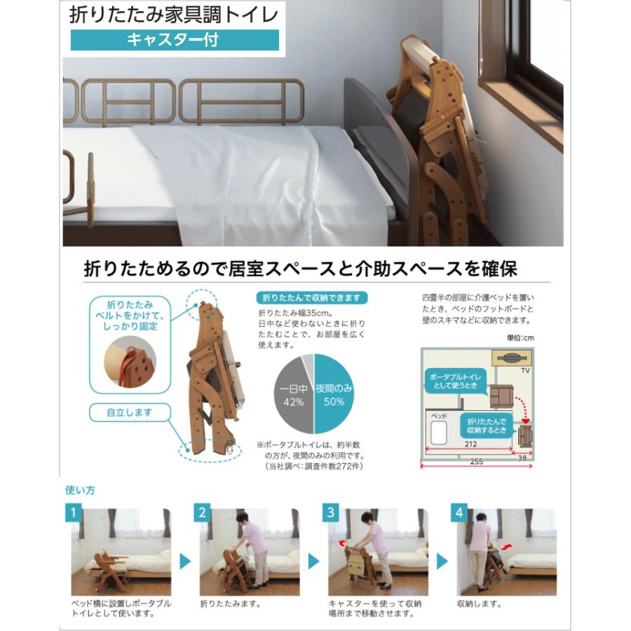 アロン化成 ポータブルトイレ 介護用 折りたたみ 家具調トイレ ソフト
