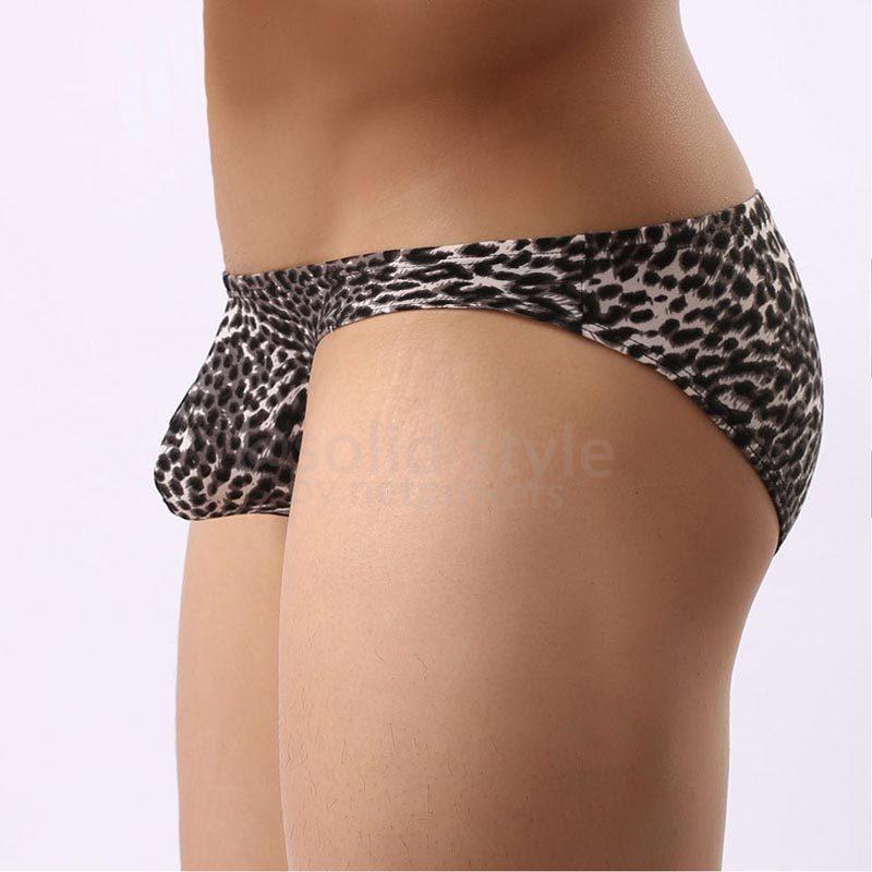 メンズ ビキニ 豹柄 ヒョウ柄 アニマル  ポーチ ローライズ セクシー アンダーウェア インナー ショーツ  大人 男性 下着 伸縮 機能性 吸汗 立体成型 |  | 02