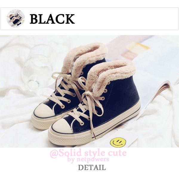 【10周年記念セール価格】 ハイカット スニーカー レディース キッズ ムートン  子供靴 キッズシューズ  ガールズ  ファー 裏起毛  可愛い |  | 03