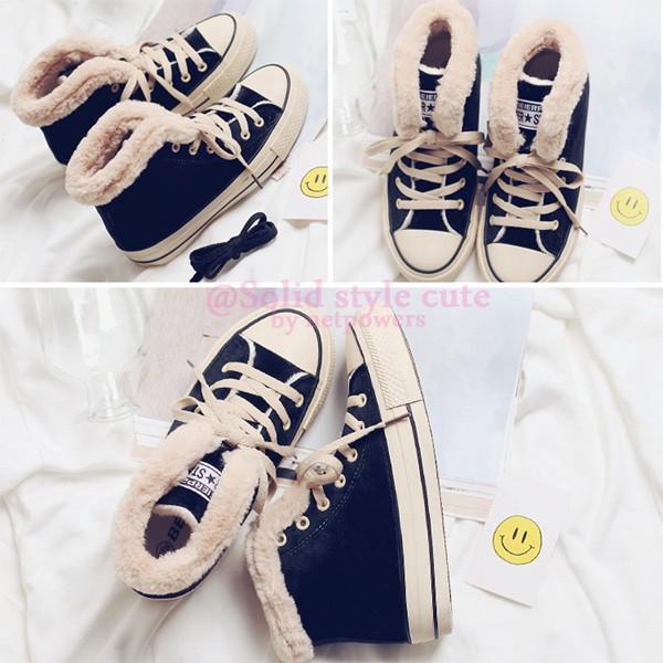 【10周年記念セール価格】 ハイカット スニーカー レディース キッズ ムートン  子供靴 キッズシューズ  ガールズ  ファー 裏起毛  可愛い |  | 04