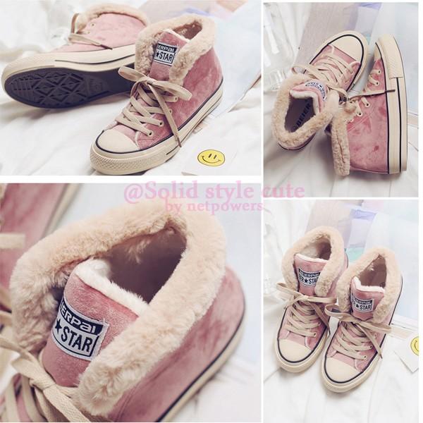 【10周年記念セール価格】 ハイカット スニーカー レディース キッズ ムートン  子供靴 キッズシューズ  ガールズ  ファー 裏起毛  可愛い |  | 06