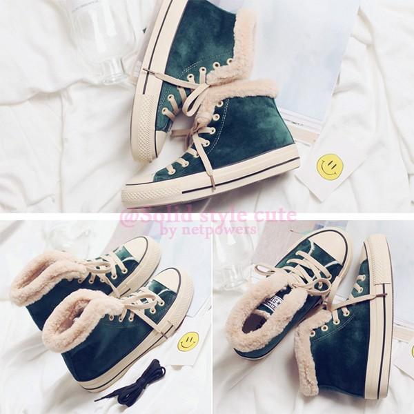 【10周年記念セール価格】 ハイカット スニーカー レディース キッズ ムートン  子供靴 キッズシューズ  ガールズ  ファー 裏起毛  可愛い |  | 08