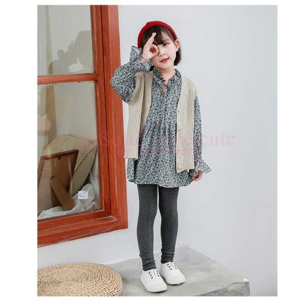 タイツ 3Way レギンス と 靴下 セット スパッツ キッズ 女の子 ガールズ リブ ストレッチパンツ 韓国子供服 長ズボン ボトム ケーブル編み 無地 秋冬 |  | 01