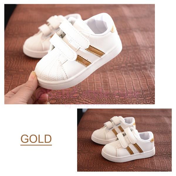 スニーカー キッズ ベビー 白 Wライン 子供靴 キッズシューズ 運動靴 マジックテープ 14 15 16 17 18cm 男の子 女の子  可愛い |  | 02