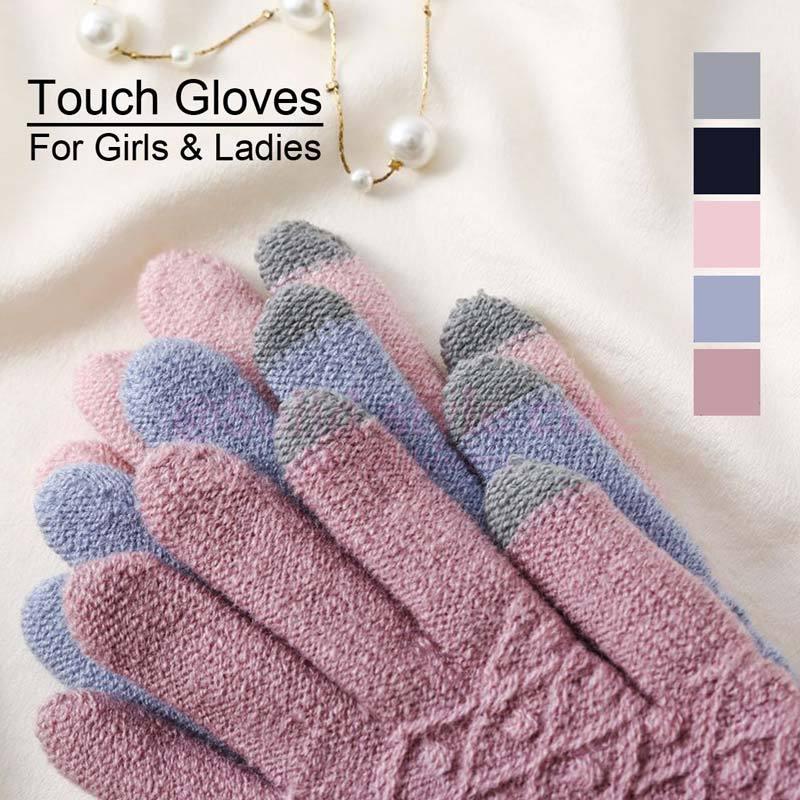 ガールズ 手袋 キッズ ジュニア レディース 女の子 スマホ対応 スマホ タッチグローブ 裏起毛 五本指 可愛い ふわふわ ふわもこ ニット手袋 のびのび 保温 防寒 |  | 10