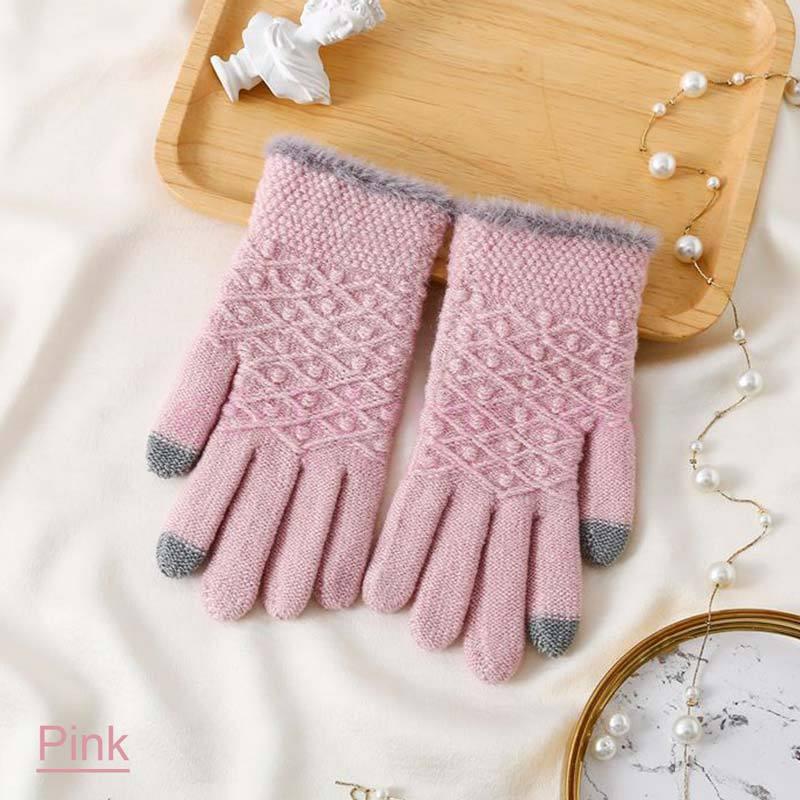 ガールズ 手袋 キッズ ジュニア レディース 女の子 スマホ対応 スマホ タッチグローブ 裏起毛 五本指 可愛い ふわふわ ふわもこ ニット手袋 のびのび 保温 防寒 |  | 04