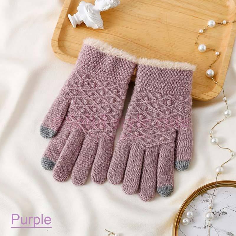 ガールズ 手袋 キッズ ジュニア レディース 女の子 スマホ対応 スマホ タッチグローブ 裏起毛 五本指 可愛い ふわふわ ふわもこ ニット手袋 のびのび 保温 防寒 |  | 05