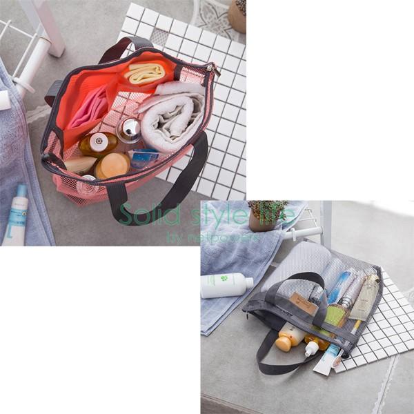 スパバッグ メッシュ カラフル 温泉バッグ  お風呂バッグ ビーチバッグ ジムバッグ ハンディポーチ バス用品 レディース メンズ |  | 01