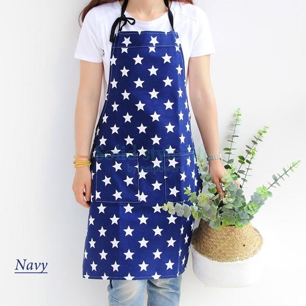 エプロン レディース ジュニア 星柄 かわいい おしゃれ 女性 主婦 OL ガールズ サロン ポケット シンプル 首かけ |  | 02