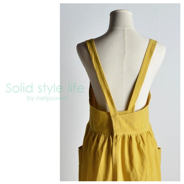 エプロン ナチュラル レディース  おしゃれ 北欧 かわいい ワンピース 大人 チュニック 保育士 女性 主婦 OL ガールズ サロン ポケット |  | 06