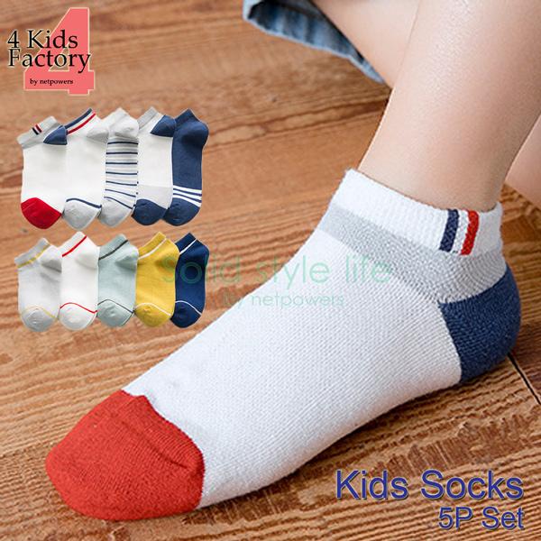 【10周年記念セール価格】 靴下 キッズ 男の子 くるぶし 夏用 5P セット 5足組 子供靴下 子供ソックス  女の子 男女兼用 スニーカーソックス アンクルソックス | 