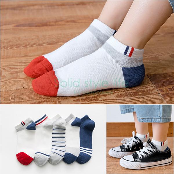 【10周年記念セール価格】 靴下 キッズ 男の子 くるぶし 夏用 5P セット 5足組 子供靴下 子供ソックス  女の子 男女兼用 スニーカーソックス アンクルソックス |  | 01