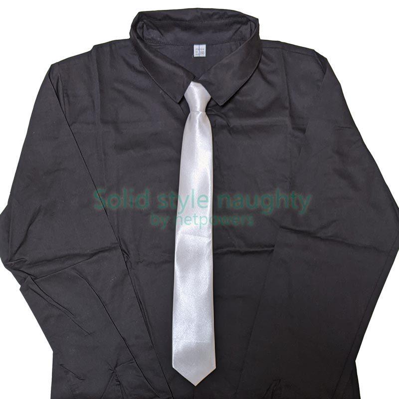 ジュニア ネクタイ スリム ワンタッチ チーフ付 細め キッズ フォーマル 結婚式 発表会 演奏会 冠婚葬祭 光沢 無地 イベント |  | 05