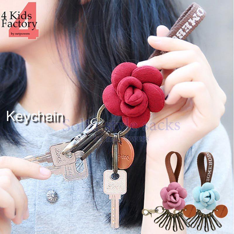 キーチェーン キーホルダー フラワー 6連フック レディース キーケース 花形モチーフ 鍵入れケース 鍵小物 カードキー コンパクト 収納 カラビナ | 