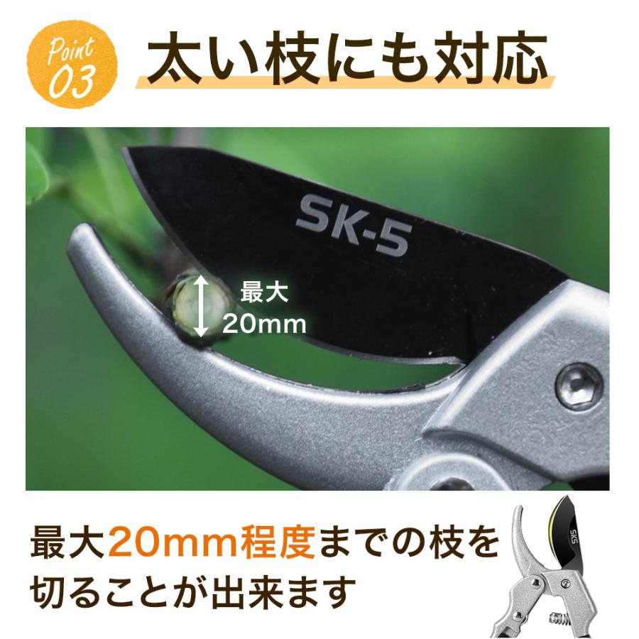 スパっと切れる SK5鋼材 剪定ばさみ 園芸用ハサミ 枝切りはさみ 小型 