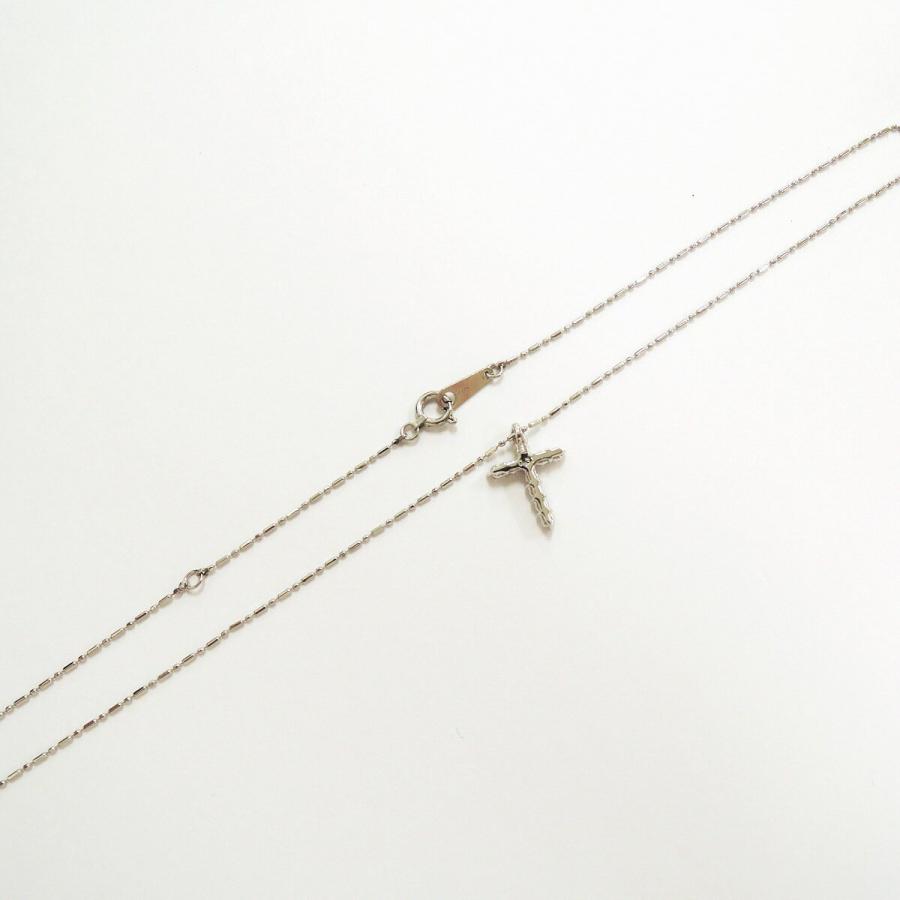 チェーン Pt850 カットボール&シリンダー ネックレス 首回り39.5cm  