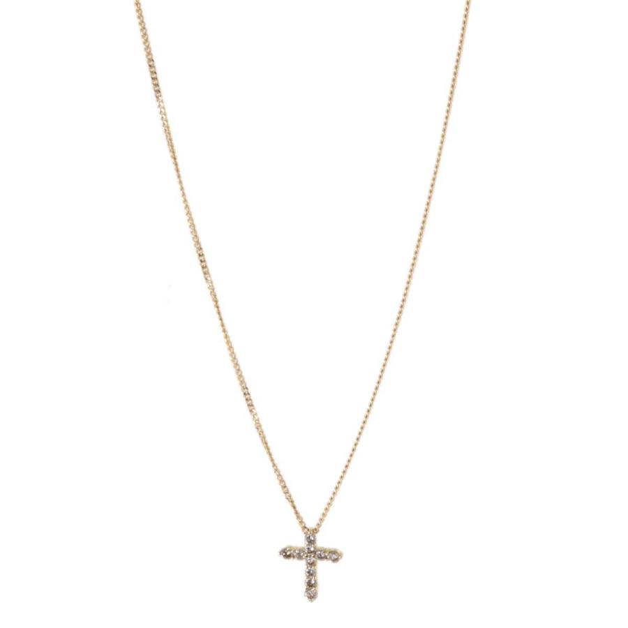 クロス 十字架 ダイヤトップ ネックレス K18/18金×ダイヤモンド1.00ct 