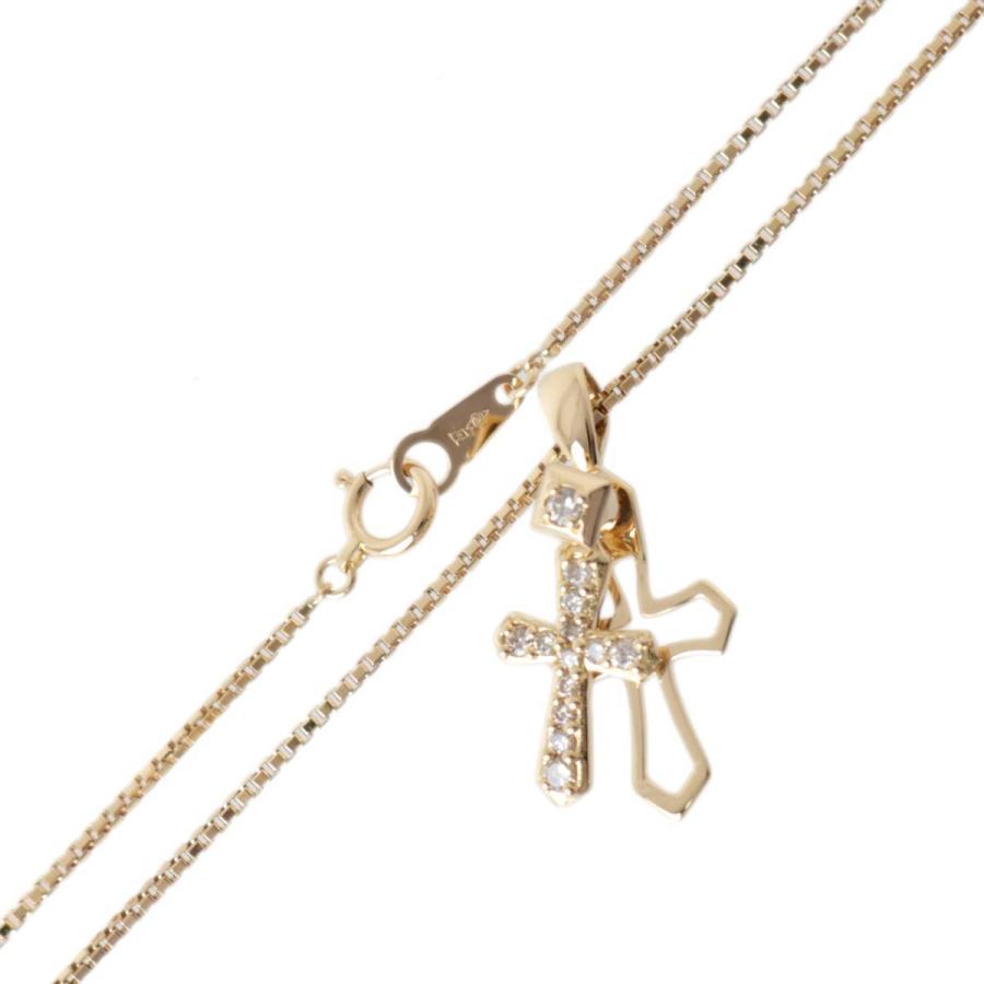 スイング クロスダイヤ トップ ネックレス K18/18金×ダイヤモンド0.20