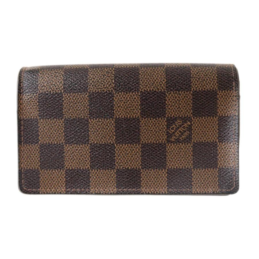 LOUIS VUITTON/ルイヴィトン ポルトフォイユ トレゾール 二つ折り財布 ダミエ エベヌ N61736 CA0036 ES Bランク｜netrebirth｜02