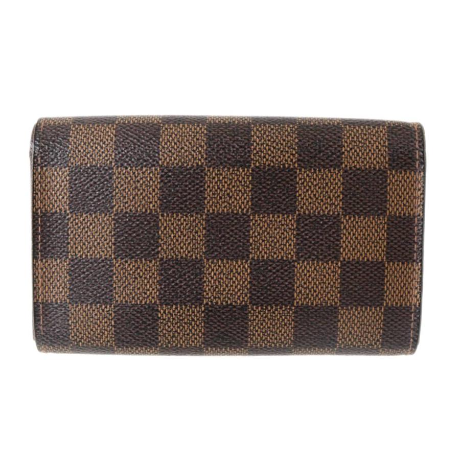 LOUIS VUITTON/ルイヴィトン ポルトフォイユ トレゾール 二つ折り財布 ダミエ エベヌ N61736 CA0036 ES Bランク｜netrebirth｜03