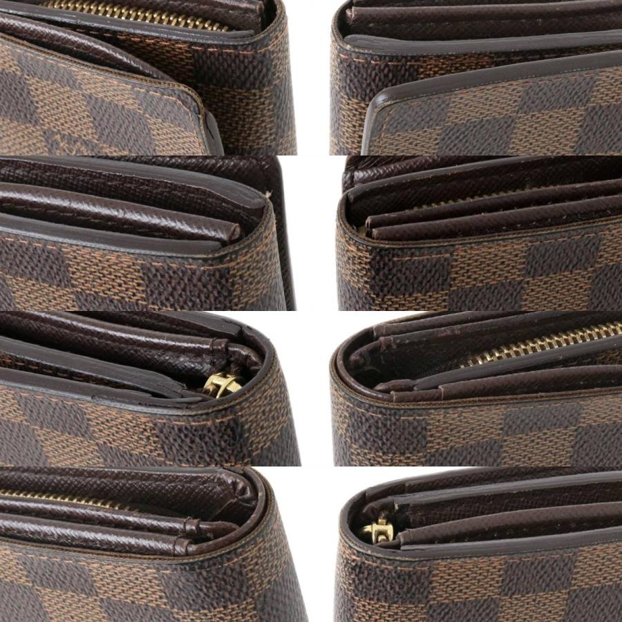 LOUIS VUITTON/ルイヴィトン ポルトフォイユ トレゾール 二つ折り財布 ダミエ エベヌ N61736 CA0036 ES Bランク｜netrebirth｜06