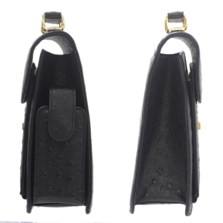 amiet/アミエット オーストリッチ 型押し 2wayバッグ ハンドバッグ 