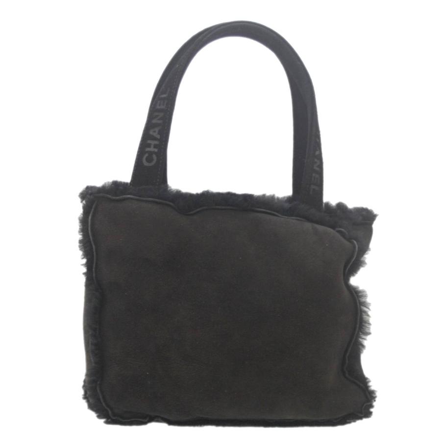 CHANEL/シャネル ムートンハンドバッグ ブラウン×ブラック 5107628 本体シール有り ES Bランク_2