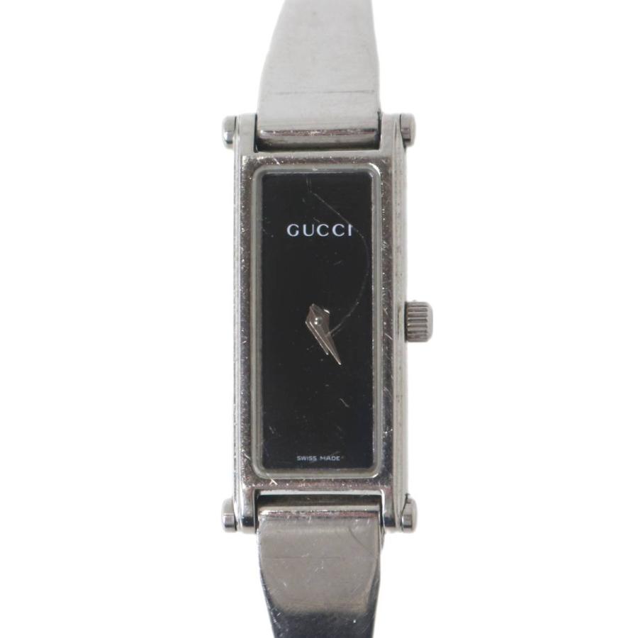GUCCI グッチ 1500 ブラック文字盤 クオーツ レディース腕時計 GUCCI グッチ QZ 箱付きスクエア 1500L黒文字盤 レディース