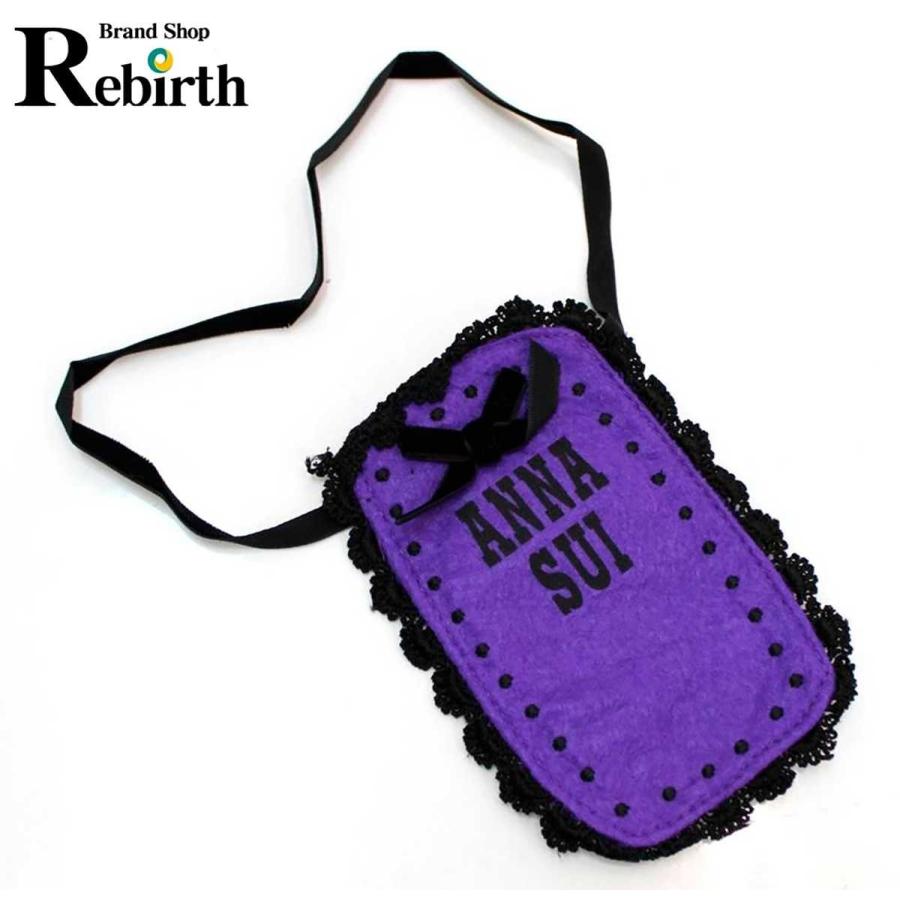 Anna Sui アナスイ 携帯ケース ハンドケース フエルト フエルト パープル ブラック Nt 美品 Esesxa06 4 ブランドショップリバース 通販 Yahoo ショッピング