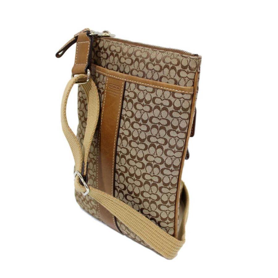 COACH ショルダーバッグ ブラウン　コーチシグネチャーアクセサリーポーチ COACH / コーチ ミニシグネチャー ブラウン ショルダーポーチ
