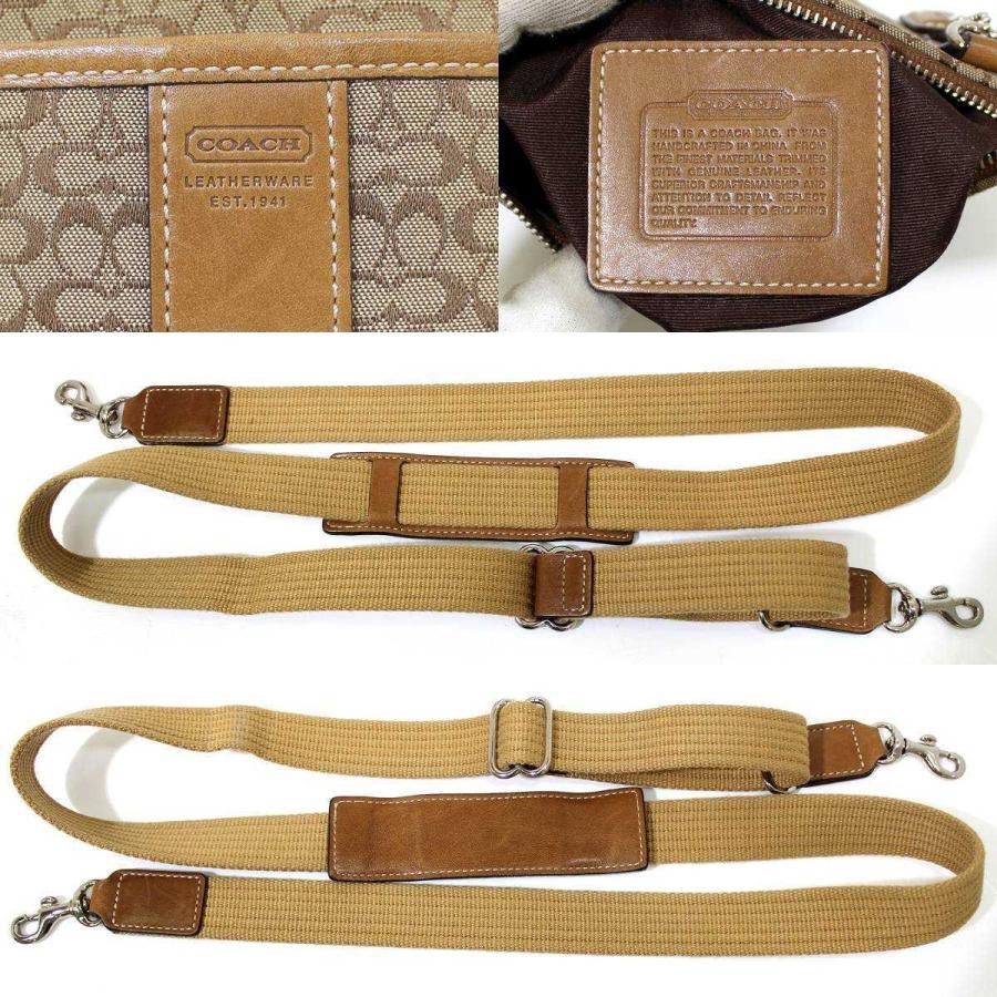 COACH（コーチ） ミニシグネチャー ブラウン ショルダーポーチ 