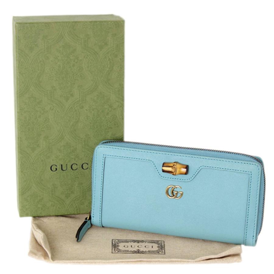 GUCCI GUCCI/グッチ バンブー 長財布 ターコイズ 658634 保存袋、専用  