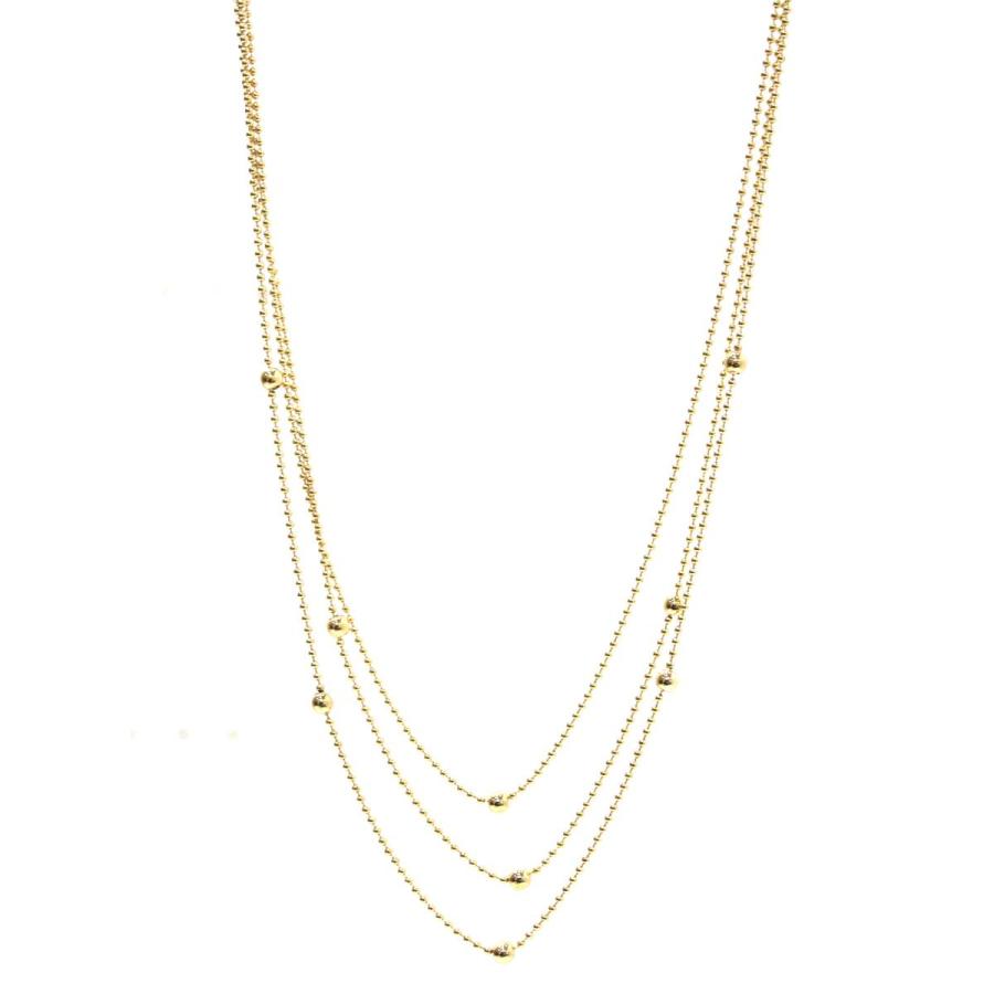 UNOAERRE ウノアエレ K18 3連ネックレス K18ボールチェーンネックレス 