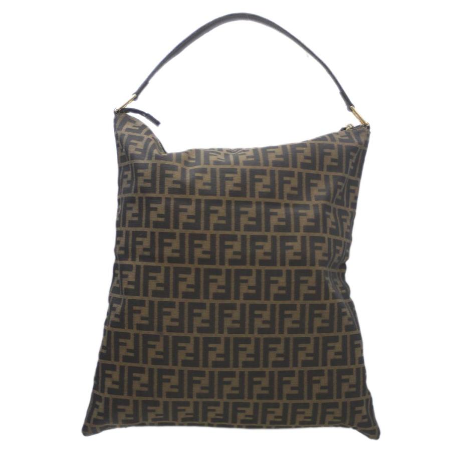 FENDI（フェンディ） トートバッグ ズッカ ブラウン FS-is Bランク