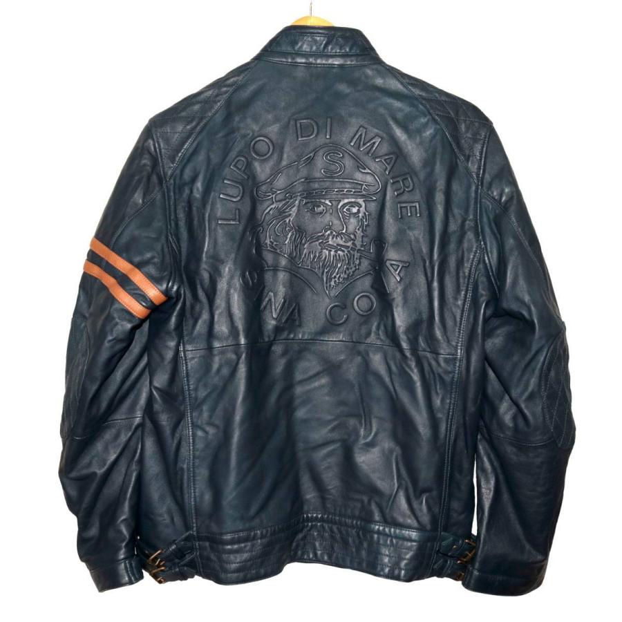 LUPO DI MARE SINA COVA. ブラックレザージャケット L SINA COVA（シナコバ） ライダースジャケット レザージャケット