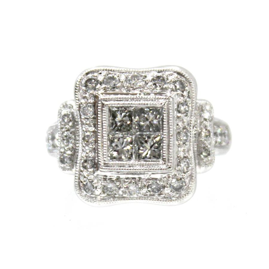 Pt900/プラチナ ダイヤリング D計1.00ct 9号 重量 10g HO 磨き仕上げ品 Aランクの画像