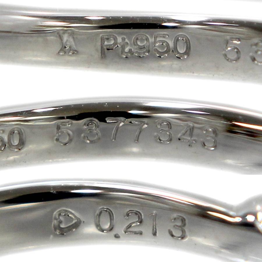 ヴァンドーム青山 Pt950 ダイヤリング 0.213ct D VS1 EX 箱 鑑定書 保証書 9号 重量約3g HO Aランクの画像