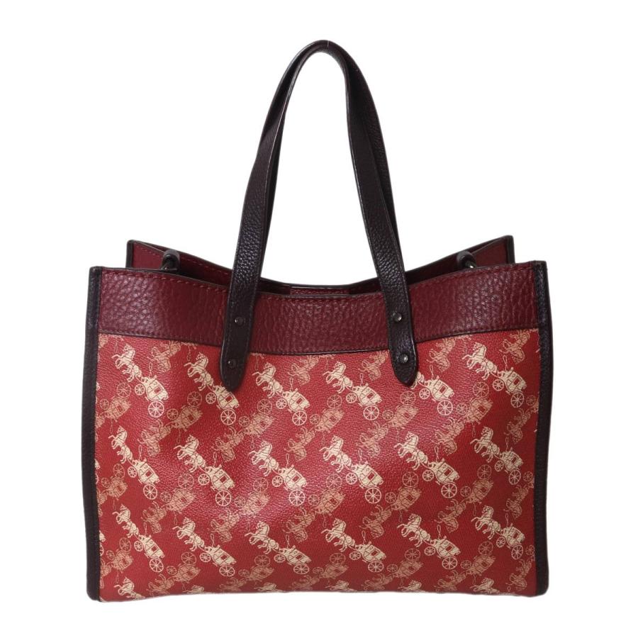 COACH（コーチ） 馬車柄 ハンドバッグ ストラップ欠品 レッド 79238