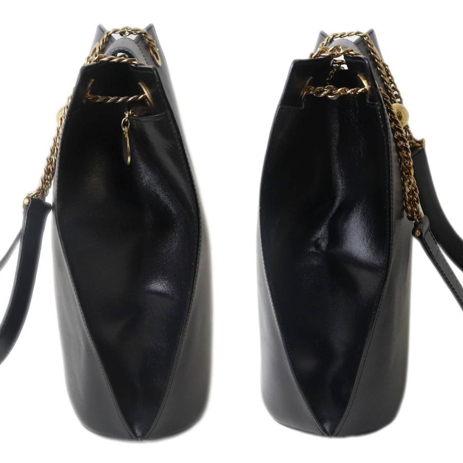 セリーヌ レザー サークルロゴ ワンショルダー バッグ ブラック CELINE（セリーヌ） ショルダーバッグ サークルロゴ ヴィンテージ