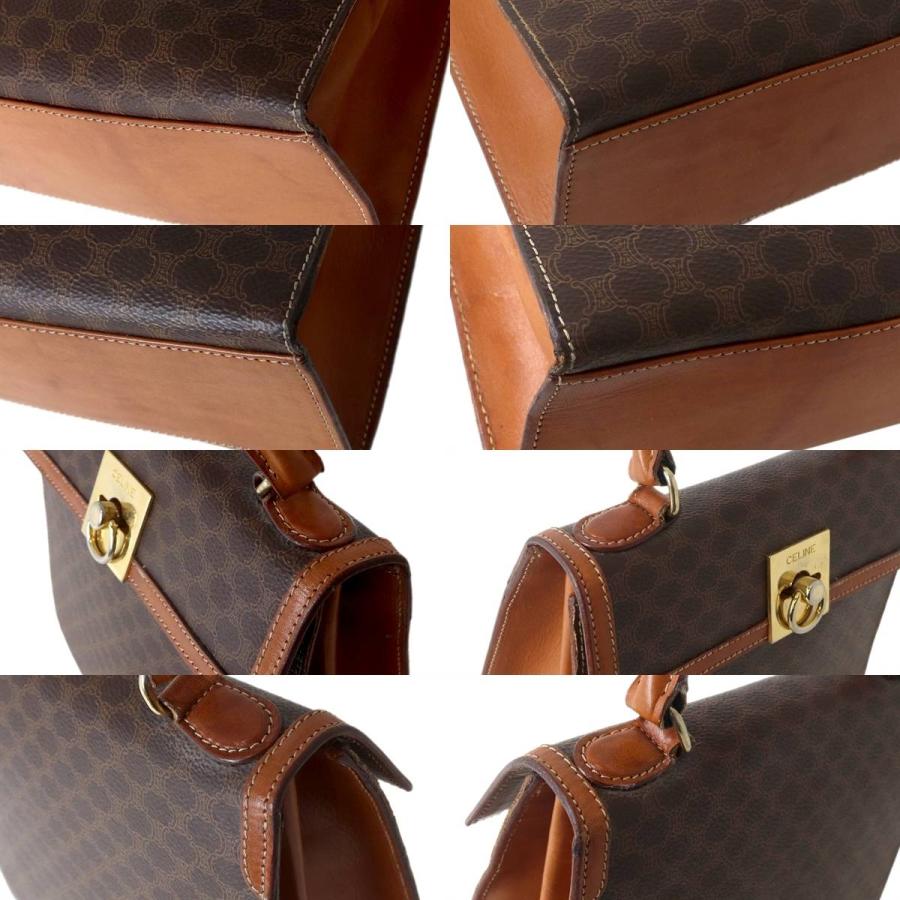 CELINE（セリーヌ） ハンドバッグ マカダム ブラウン M14 PVC、レザー